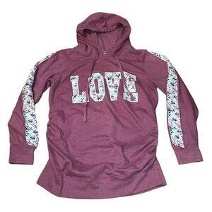 Maternity Hoodie, Floral Love, pink, Medium